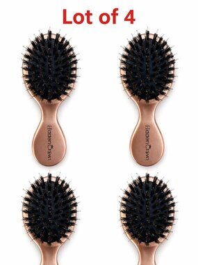 4Pcs Travel Mini Boar Bristle Hair Brush for Styling Detangling All Hair Types